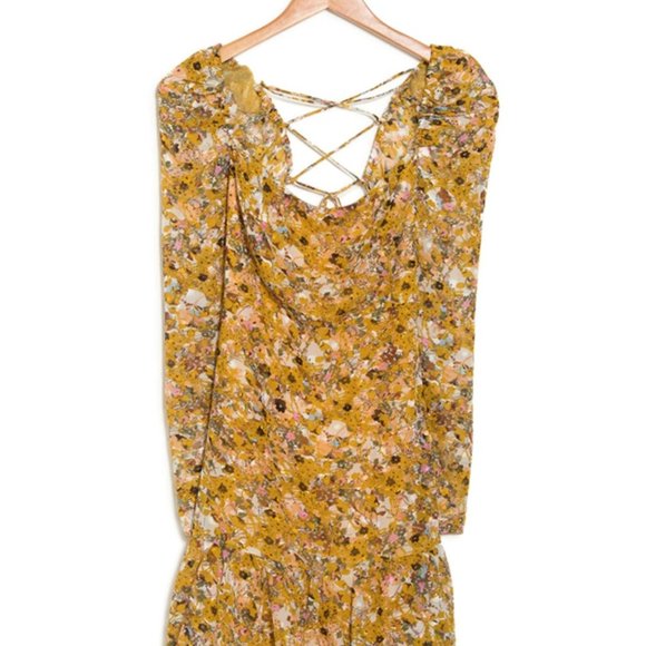 Long Sleeve Cowl Neck Open Lace-up Back Mini Dress - Picture 1 of 10